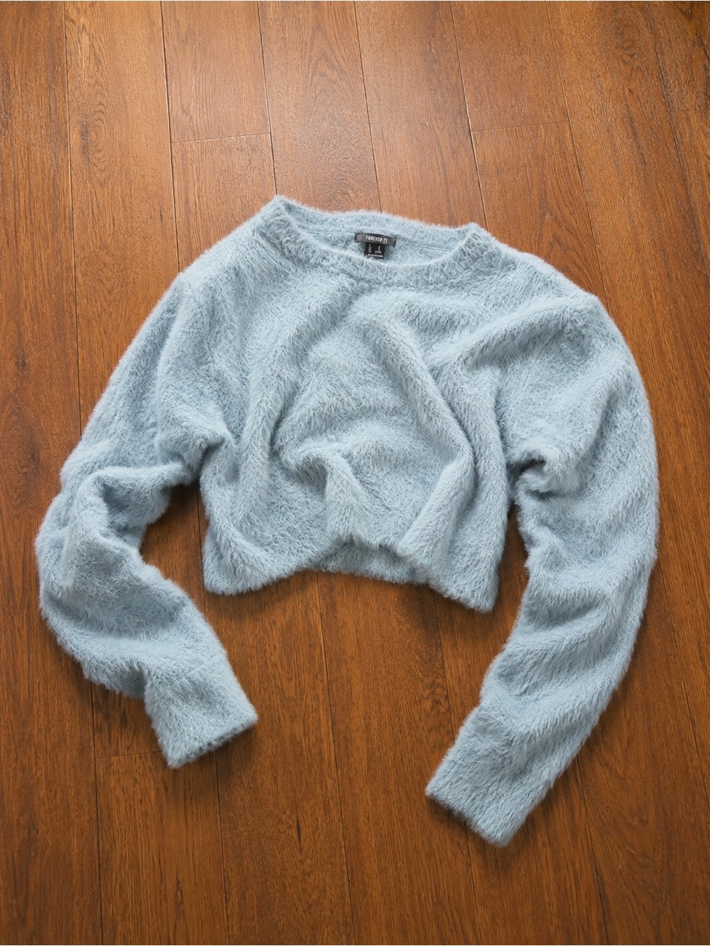 Forever 21 Pale Blue Fuzzy Sweater Sz XL